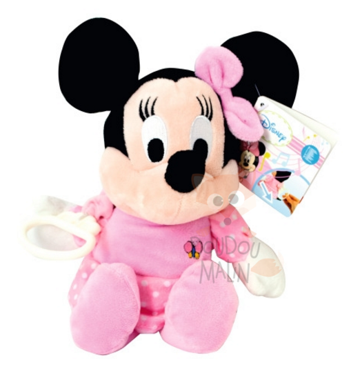 Disney Minnie la souris Doudou plat rose blanc pois