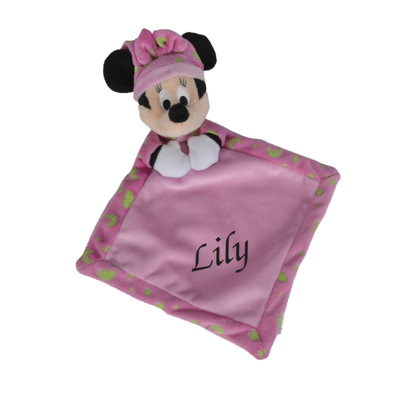 Doudou luminescent Minnie rose avec mouchoir Hello Star DISNEY BABY