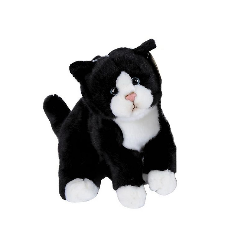 Peluche chat noir et blanc Gipsy