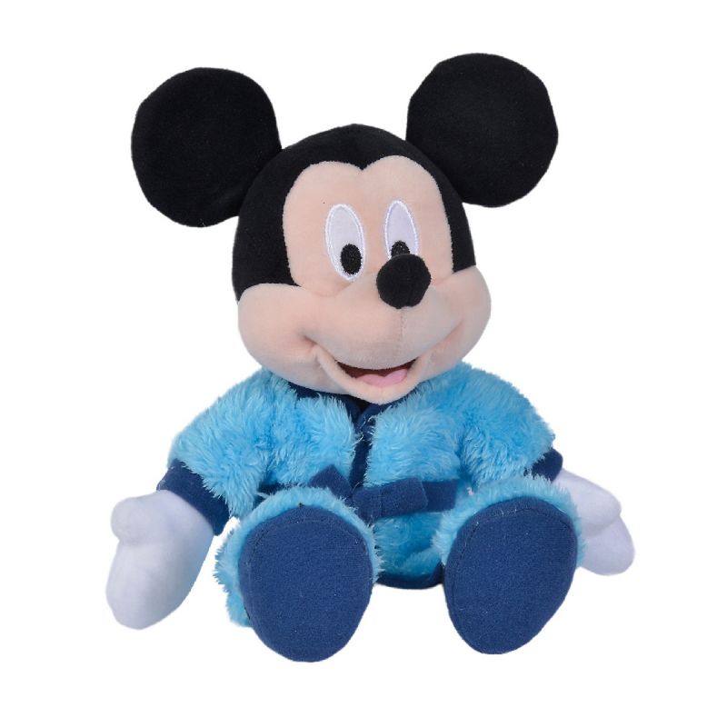 Peluche doudou Mickey Peignoir bleu serviette 30 cm Disney Nicotoy chez  vous des demain