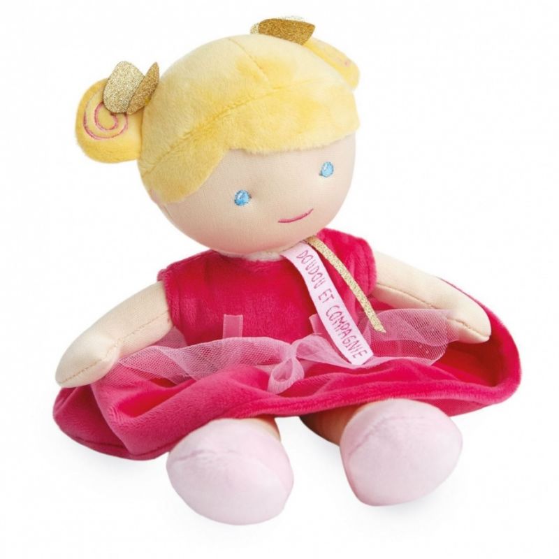 Doudou et compagnie poupée fille blanche rose Demoiselle Princesse Ombelline