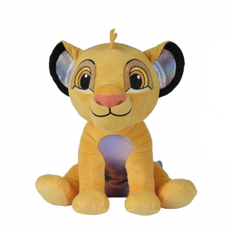 Disney - Simba le lion - Peluche avec doudou jaune bleu blanc 25 cm