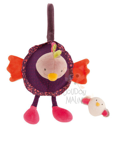 Moulin Roty Les Cousins Du Moulin Doudou Musical Poule Violet