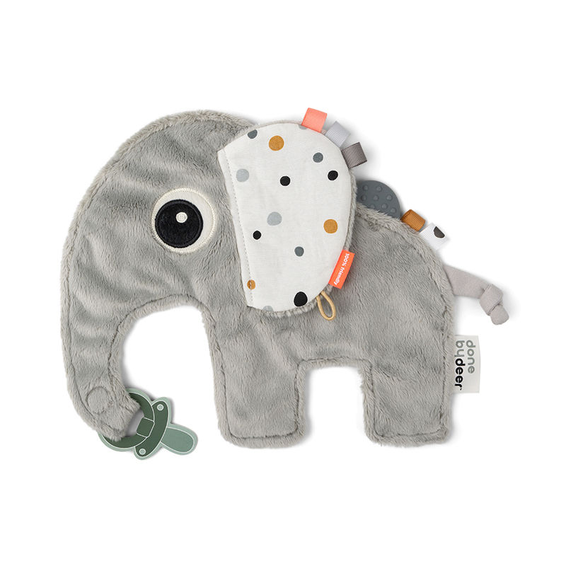Disney - Dumbo l'éléphant - Doudou plat gris blanc étiquette 30 cm
