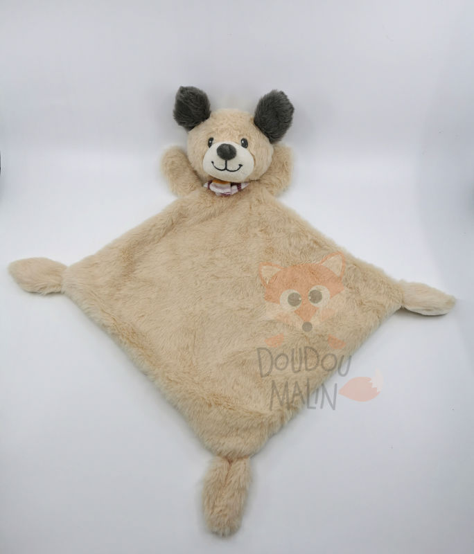 Doudou Singe marron beige mains scratch 48 cm TEX BABY