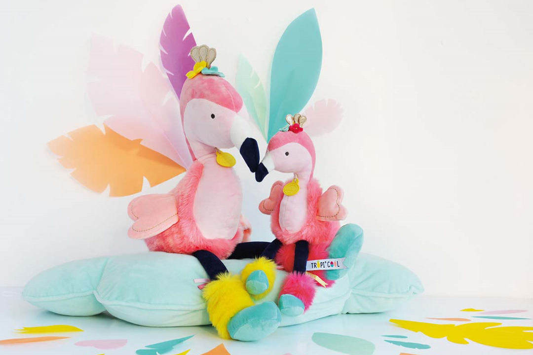 doudou et compagnie flamant rose tropicool