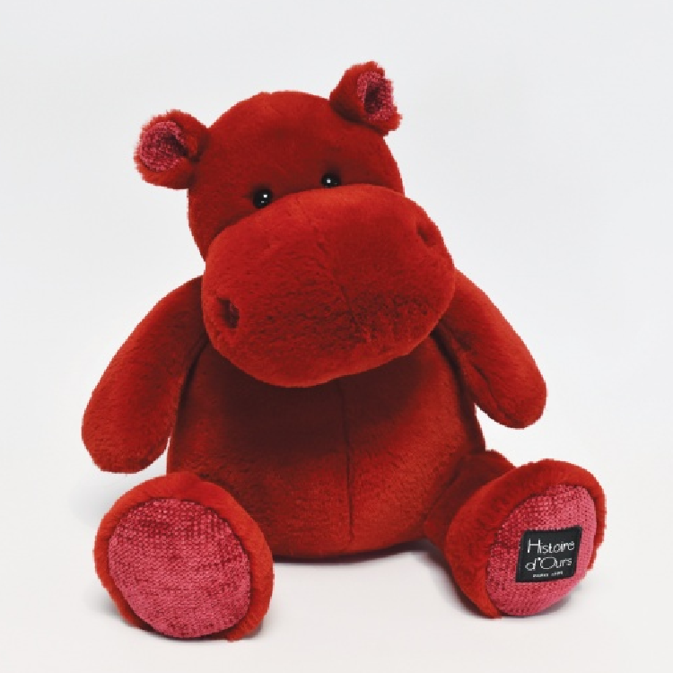 peluche hippopotame rouge