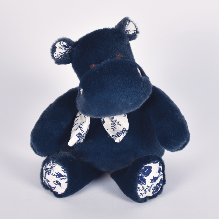 peluche hippopotame bleu